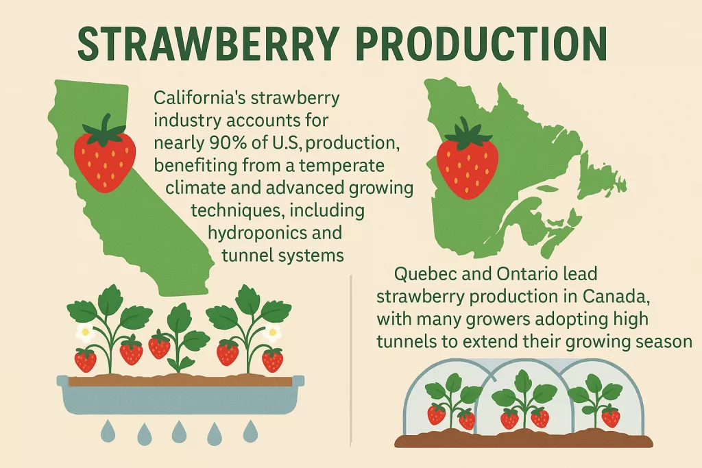 north american strawberry production - high tunnels