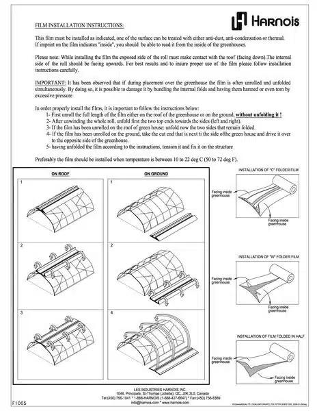 Greenhouse - Instructions - Film installation
